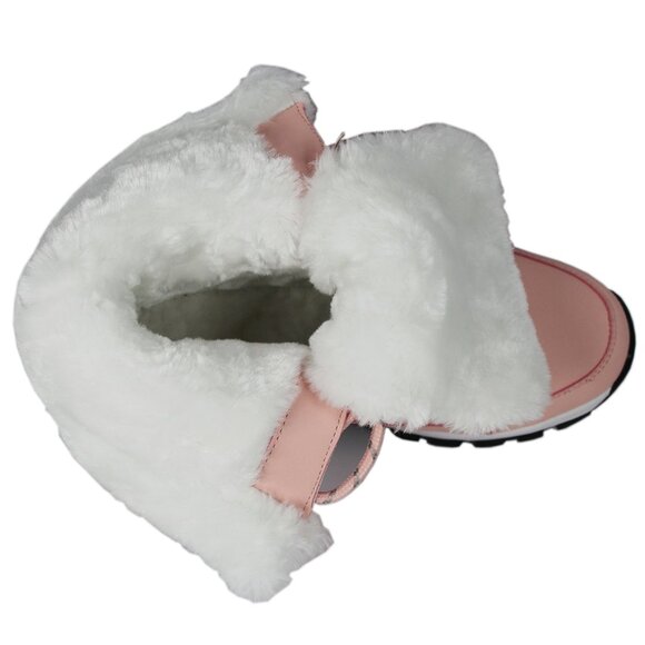 Women's MId Calf Snow Boots Faux Fur Winter Shoes, Pink - Picture 3 of 6